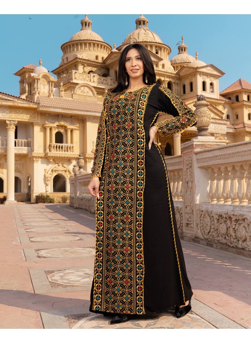 برايدس جلابية فاخرة مطرزة بتصميم تراثي أنيق معى طرحةA-468 - Image 2