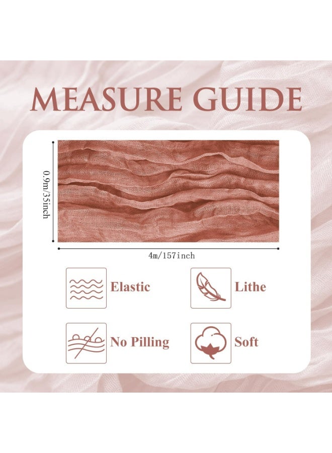 TAYRAN Tulle tablecloth, cotton tulle tablecloth, bohemian style decorative tablecloth, table centerpiece, 90x400 cm, suitable for wedding, baby shower, tea party and other tulle table decoration - Image 2