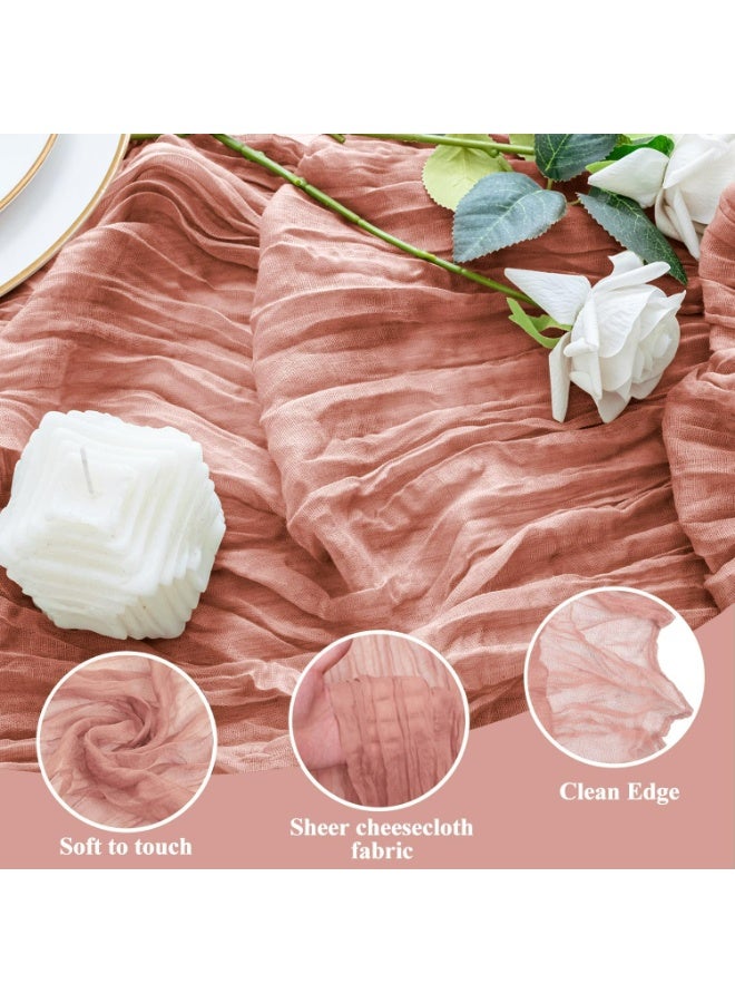 TAYRAN Tulle tablecloth, cotton tulle tablecloth, bohemian style decorative tablecloth, table centerpiece, 90x400 cm, suitable for wedding, baby shower, tea party and other tulle table decoration - Image 3