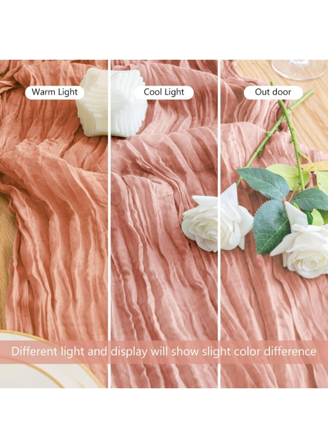 TAYRAN Tulle tablecloth, cotton tulle tablecloth, bohemian style decorative tablecloth, table centerpiece, 90x400 cm, suitable for wedding, baby shower, tea party and other tulle table decoration - Image 5