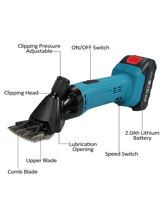 Electric scissors 9 Tooth 6 Speed Adjustable Lithium-ion Wool Shears Set For Shearing Animals  - Image 4