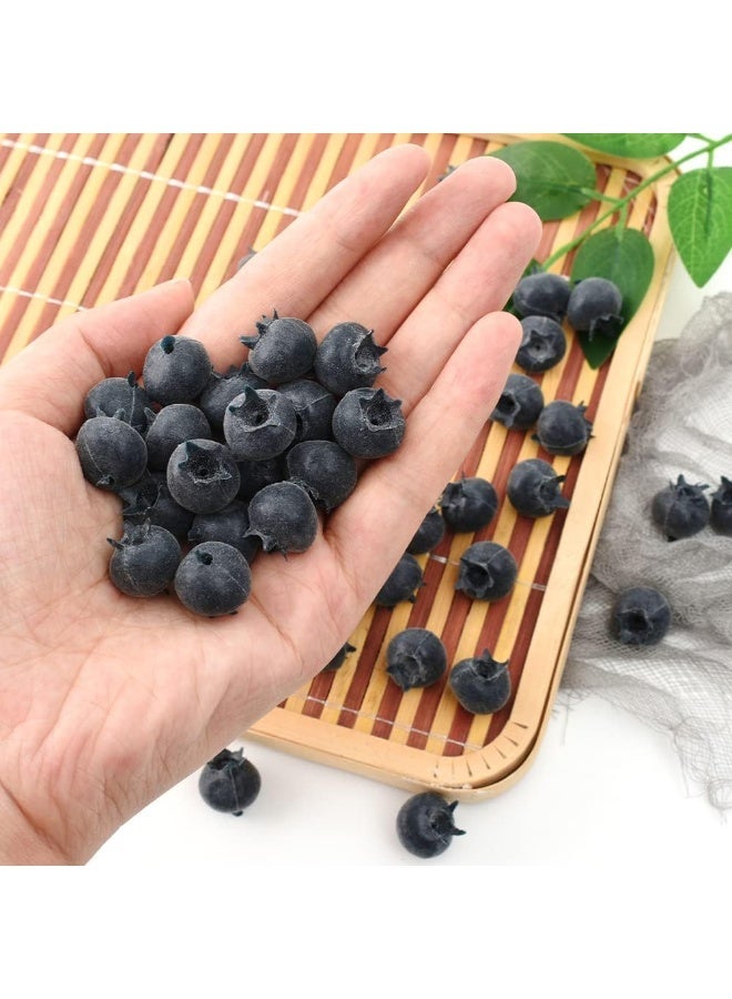 LATIFA Artificial Blueberry, 50Pcs Fake Blueberry Blue Berries Fake Fruit for DIY Craft Home Kitchen Cabinet Decoration Food Photography Props Supplies - Image 3