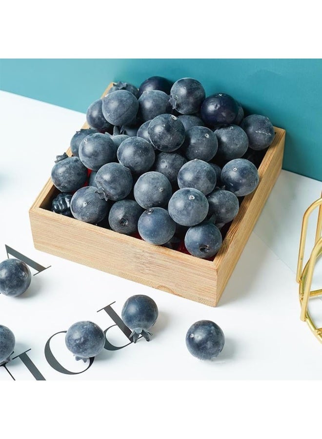 LATIFA Artificial Blueberry, 50Pcs Fake Blueberry Blue Berries Fake Fruit for DIY Craft Home Kitchen Cabinet Decoration Food Photography Props Supplies - Image 1