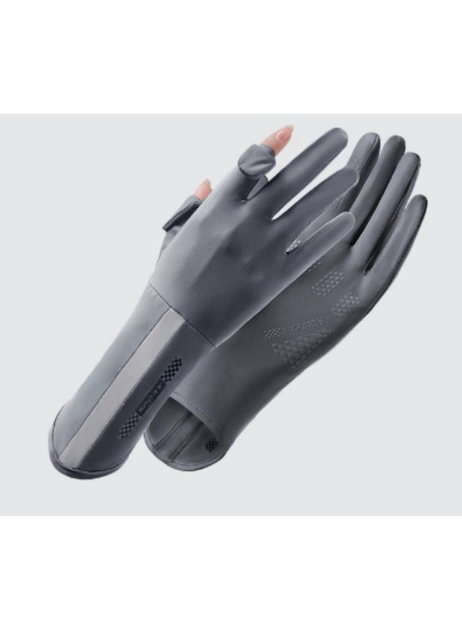 Chabeia UV Protection Gloves for Women ,Driving Cycling Gloves , Non-Slip Sun Protection Summer Uv Protection Long Gloves（Dark gray） - Image 1