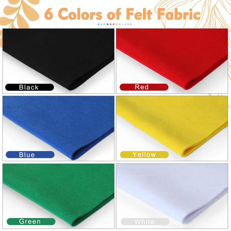 HaoFeiJH 6 Rolls 8"x20" Soft Felt Fabric Sheets, 1.6mm Thick, Assorted Earth Tone Colors â€“ Nonwoven Felt for DIY Craft Sewing, Patchwork, and Projects - Image 2