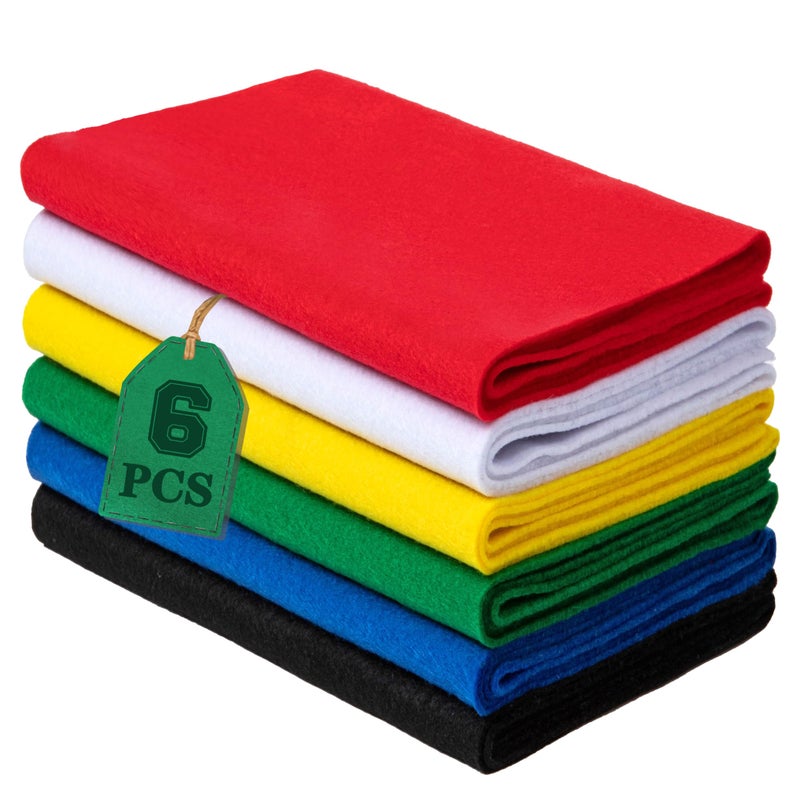 HaoFeiJH 6 Rolls 8"x20" Soft Felt Fabric Sheets, 1.6mm Thick, Assorted Earth Tone Colors â€“ Nonwoven Felt for DIY Craft Sewing, Patchwork, and Projects - Image 1
