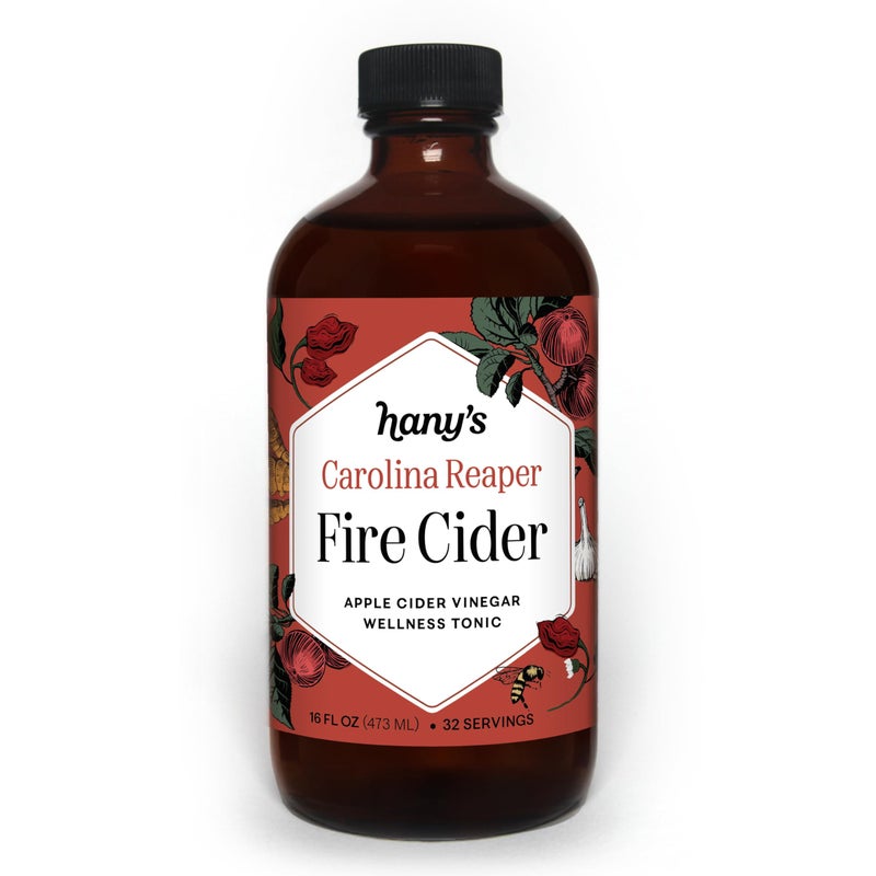 Hanys Harvest Carolina Reaper Fire Cider 16 fl oz Glass Bottle AllNatural SmallBatch Handcrafted NonGMO GlutenFree