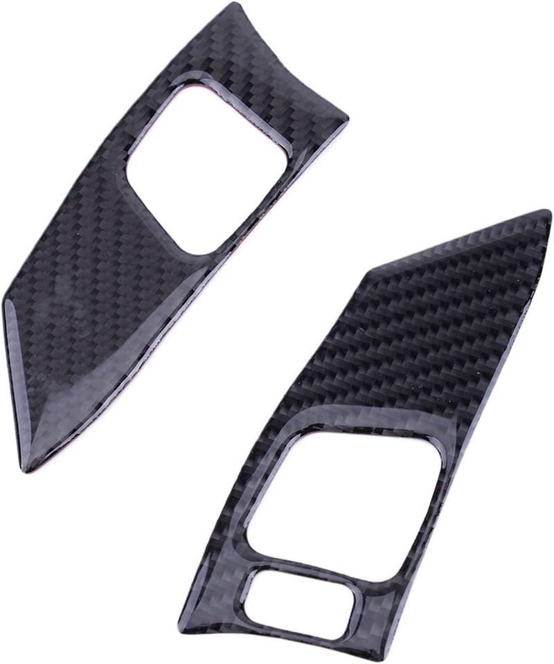QASULER Carbon Fiber Steering Wheel Button Frame Trim - Image 1