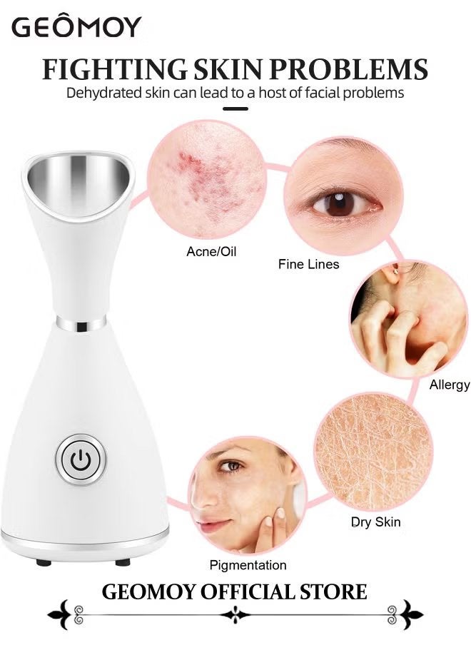 Geomoy Facial Steamer One Touch Operation 50ml Capacity Rapid Mist In 15sec Warm Mist Humidifier Atomizer - Image 4