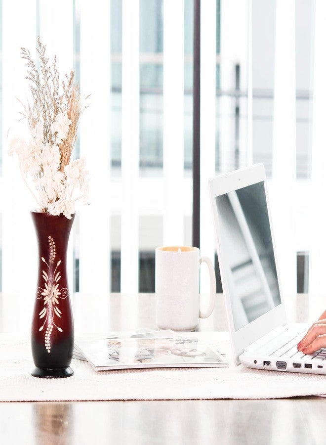 AeraVida Balinese Flower Red Concaving Mango Tree Wood Vase 8 inches | Decorative Farmhouse Wooden Vase for Tabletop | Home Decor - Image 5