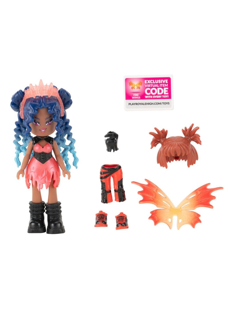 Royale High Core Deluxe 3-Inches Doll Figure with Accessories - Fire Fairy  | Exclusive Virtual Item Code Included | Collectible Figure | Fashion Doll | For Fans, Gamers & Collectors! | Official Licensed Product - Image 2
