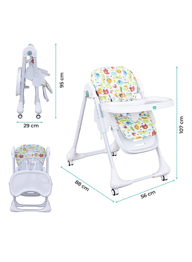 Moon Apex Baby Highchair With 7 Adjustable Heights And Reclining Feature - Beige - Image 3