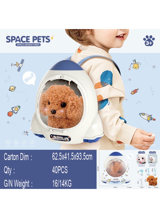 Electric Music Crawling Plush Pet Dog Repetition Learning To Speak Licking Tongue To Appease Coquetry Teddy Than Panda-Color:Space Capsule Electric Pet Plush Dog 43  - Image 1