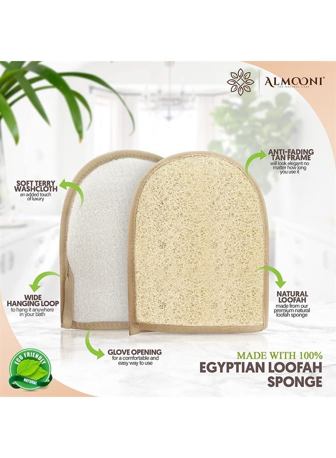 ALMOONI قفاز لوفا مقشر فخم لتقشير الجسم. - Image 2