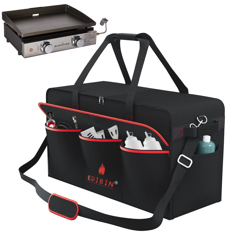 EDIBIN 22 Griddle Carry Bag for Blackstone 22 Inch Tabletop Grill Without Hoodfits for Blackstone 1666 Tabletop GriddleWater Resistant 600D Polyester Heavy Duty - Image 2