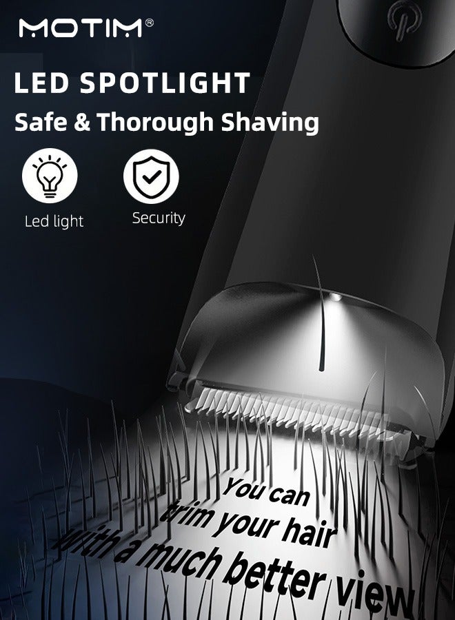 موتيم ماكينة حلاقة الجسم للرجال، ماكينة حلاقة العناية الشخصية مناسبة للفخذ والجسم، ماكينة حلاقة الجسم الكهربائية المقاومة للماء ماكينة حلاقة آمنة للمناطق الحساسة ماكينة حلاقة الكرة رطبة/جافة، قابلة لإعادة الشحن - Image 4