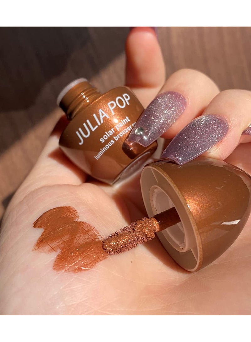 JULIA POP Liquid Face Shimmer Contour Illuminator for Woman 03# Bronzed  - Image 2