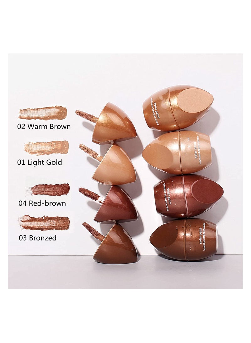 JULIA POP Liquid Face Shimmer Contour Illuminator for Woman 03# Bronzed  - Image 4