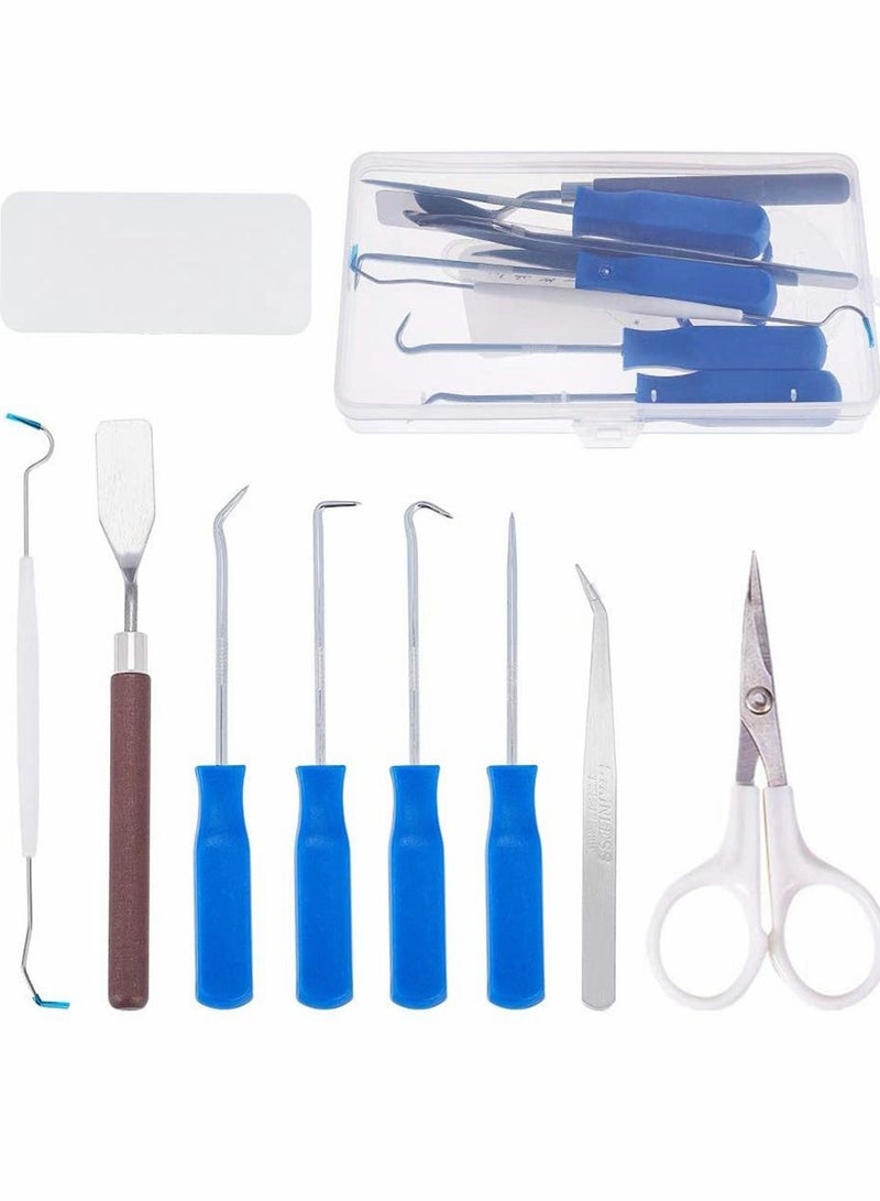 9 PCS DIY Craft Vinyl Weeding Tools, Stainless Steel Precision Vinyl Weeder Cutter Tool for Silhouette, HTV, Cameos, Lettering, Including Scissor Tweezers Weeders Scraper Spatula