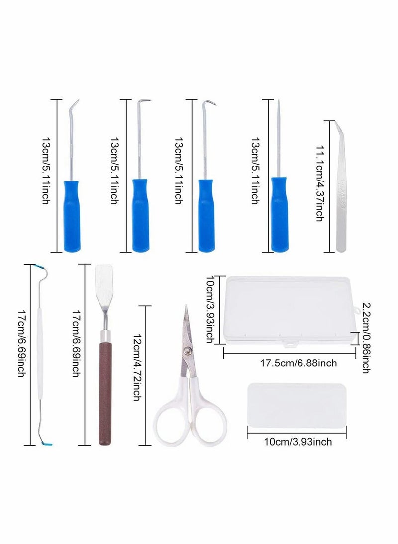 9 PCS DIY Craft Vinyl Weeding Tools, Stainless Steel Precision Vinyl Weeder Cutter Tool for Silhouette, HTV, Cameos, Lettering, Including Scissor Tweezers Weeders Scraper Spatula
