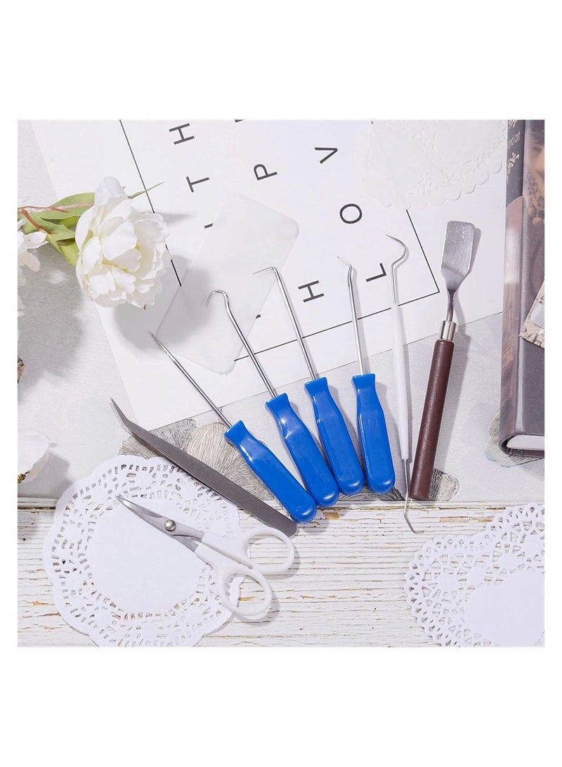 9 PCS DIY Craft Vinyl Weeding Tools, Stainless Steel Precision Vinyl Weeder Cutter Tool for Silhouette, HTV, Cameos, Lettering, Including Scissor Tweezers Weeders Scraper Spatula