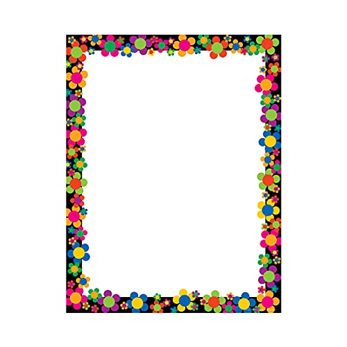 BARKER CREEK Designer Computer Paper, Neon Flower Power, 8.5” x 11”, Decorative Printer Paper, Stationery, 50 Sheets per Pkg, Home, School and Office Supplies (730) - Image 1