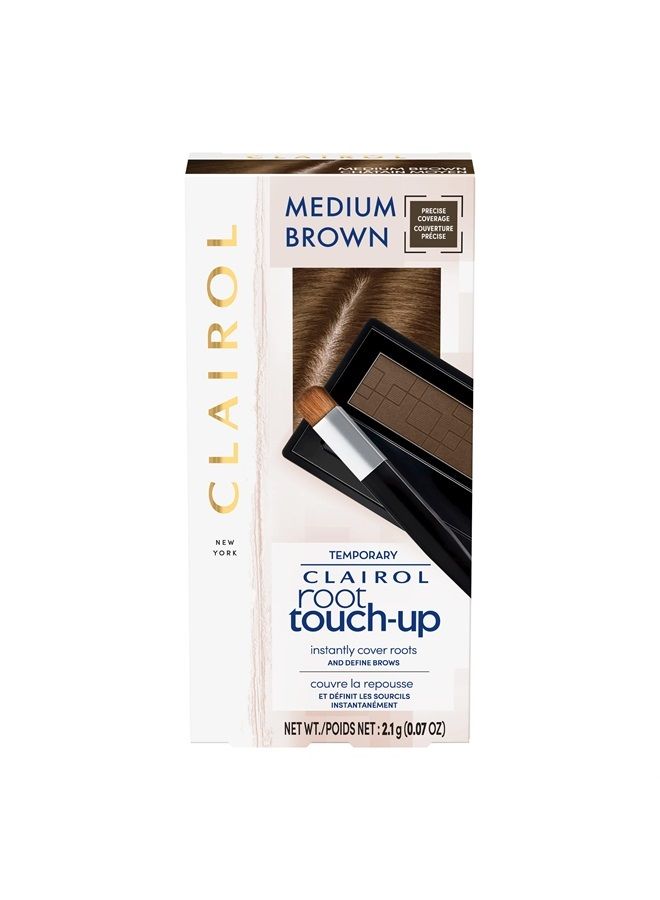 CLAIROL بودرة إخفاء مؤقتة لتلوين جذور الشعر، لون بني متوسط، عبوة من قطعة واحدة