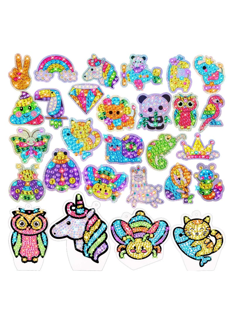 SOLARAE Children's 24-Piece Diamond Painting Kit - Cartoon Animal & Unicorn 5D Stickers for DIY Arts and Crafts, Perfect for Kids' Creative Projects and Fun Activities. - Image 5