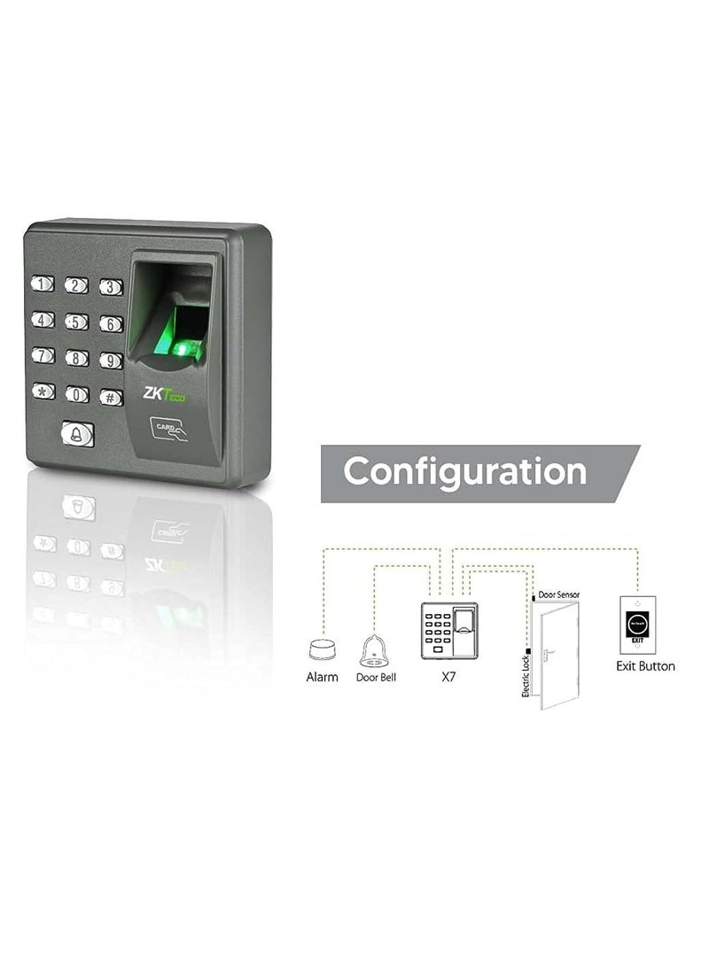 ZKTeco ZKTeco Fingerprint Access Control Machine with Fingerprint Access and Card Access – X7  - Image 3