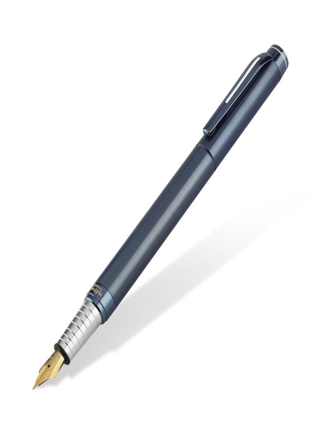 Oliver Inspire Matte Blueberry Fountain Pen with T Box | Full Brass Body | No.5 Iridium Tip | Premium Plated Trims | Smooth Ink Cartridge System - Image 2