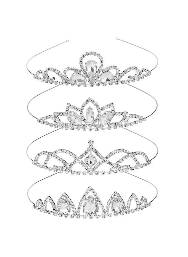 Curasa 4 Pack Princess Crown For Girls Silver Crystal Tiara For Kids Crown For Girls Rhinestone Headband Birthday Crowns For Women Hair Jewelry For Birthday Wedding Prom Pageant - Image 2