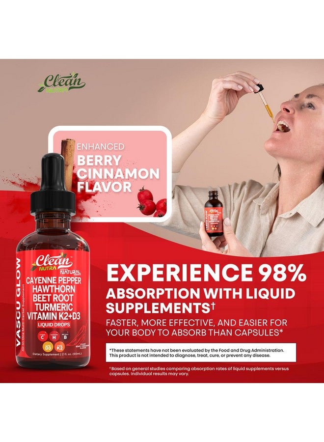 كلين نيوتراسيوتيكالز قطرات فلفل كايين النقية للطعام - مكمل سائل + توت الزعرور، فيتامين D3 K2، مسحوق جذر الشمندر، قرفة سيلانية، كركم كوركومين، جنسنغ بانكس عضوي، مستخلص بيربرين عضوي - Image 5