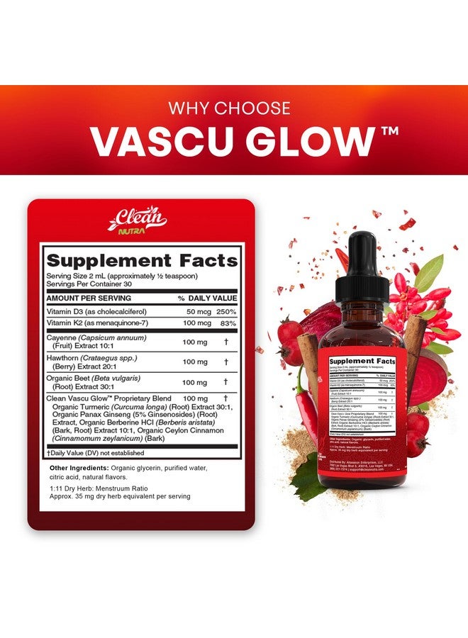 كلين نيوتراسيوتيكالز قطرات فلفل كايين النقية للطعام - مكمل سائل + توت الزعرور، فيتامين D3 K2، مسحوق جذر الشمندر، قرفة سيلانية، كركم كوركومين، جنسنغ بانكس عضوي، مستخلص بيربرين عضوي - Image 4