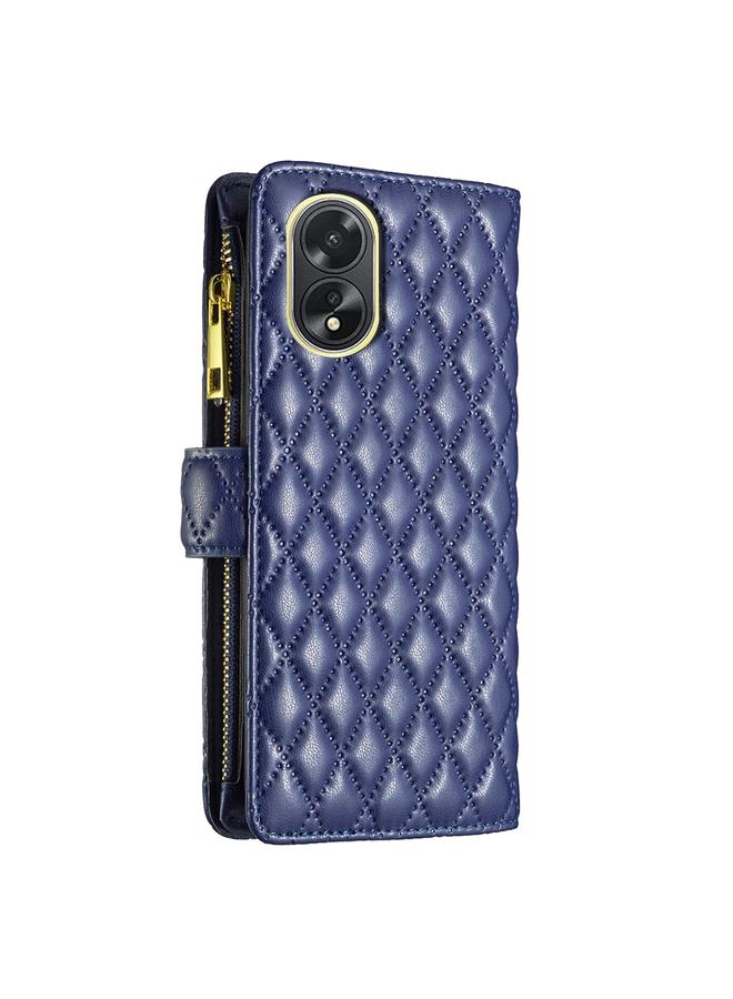 S-TOP Case For OPPO A38 4G Diamond Lattice Zipper Wallet Leather Flip Phone Case - Image 3