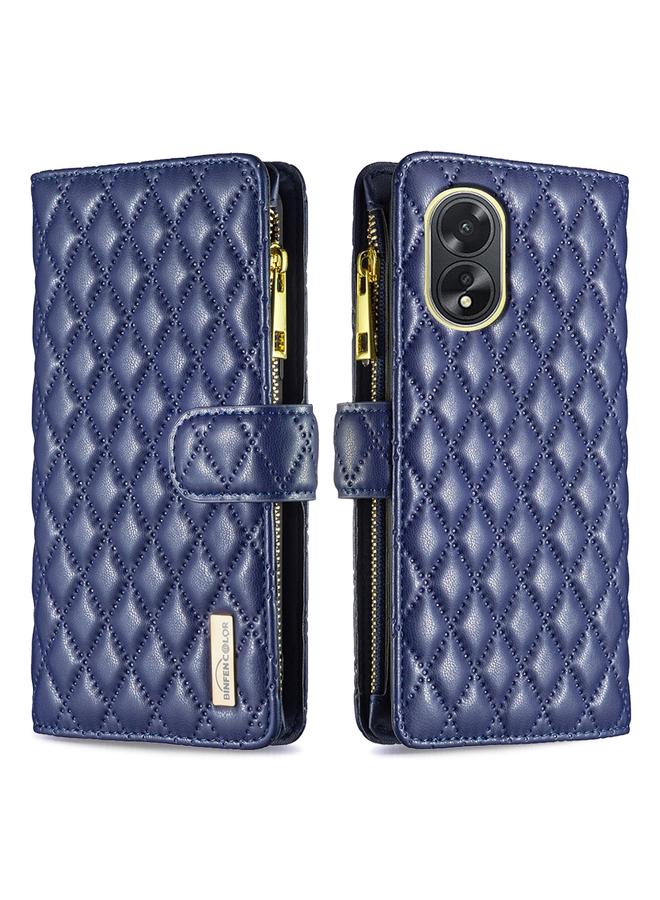 S-TOP Case For OPPO A38 4G Diamond Lattice Zipper Wallet Leather Flip Phone Case - Image 1