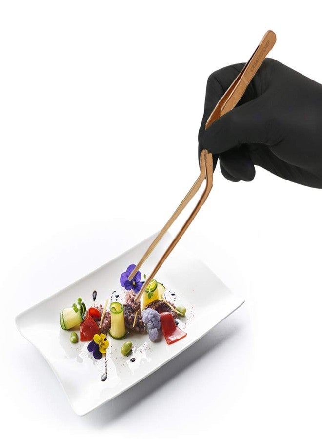 Tereche ملقط مطبخ دقيق من الفولاذ المقاوم للصدأ بطول 8 بوصات مع أطراف مسننة للإمساك (برونزي) - Image 5