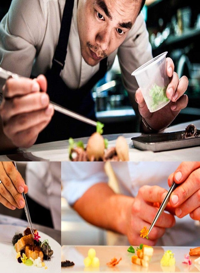 Tereche ملقط مطبخ دقيق من الفولاذ المقاوم للصدأ بطول 8 بوصات مع أطراف مسننة للإمساك (برونزي) - Image 3