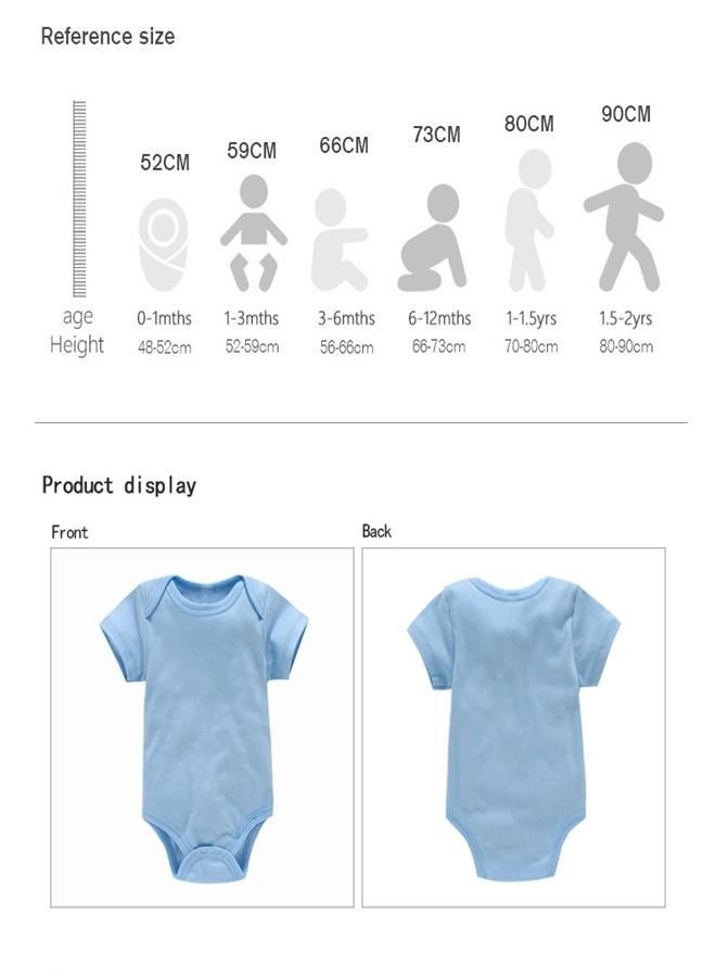 6 Pieces Short Sleeve Bodysuits Multipack Organic Cotton for Infant Baby Boys and Girls (18M) - Image 4