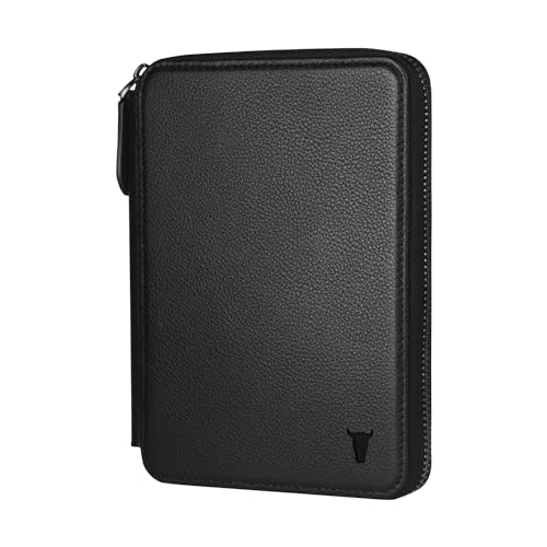TORRO Travel Wallet – Genuine Leather Travel Organiser with Passport Holder and Detachable Cardholder (Black) - Image 1