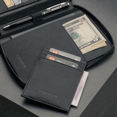 TORRO Travel Wallet – Genuine Leather Travel Organiser with Passport Holder and Detachable Cardholder (Black) - Image 5