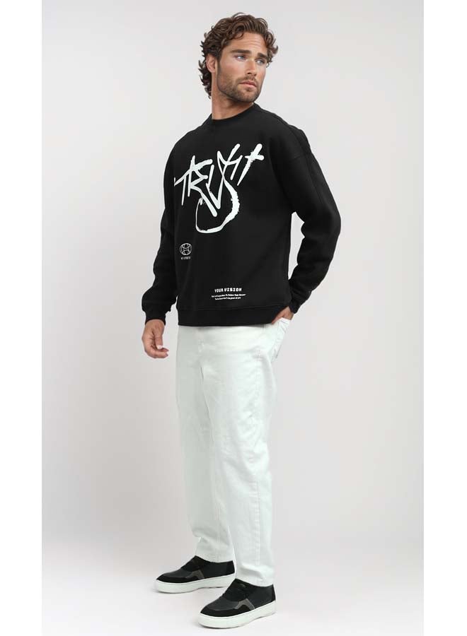 RAVIN Front & Back Printed Black Winter Sweatshirt - Image 2
