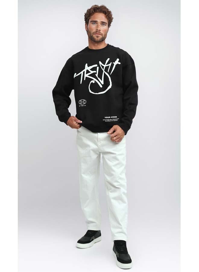 RAVIN Front & Back Printed Black Winter Sweatshirt - Image 3