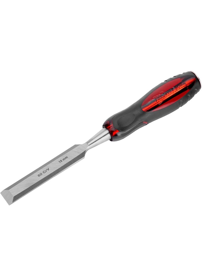 MTX Gouge Tiger Eye Chisel with 2-Component Rubber Coated Handle (18mm) - Image 1