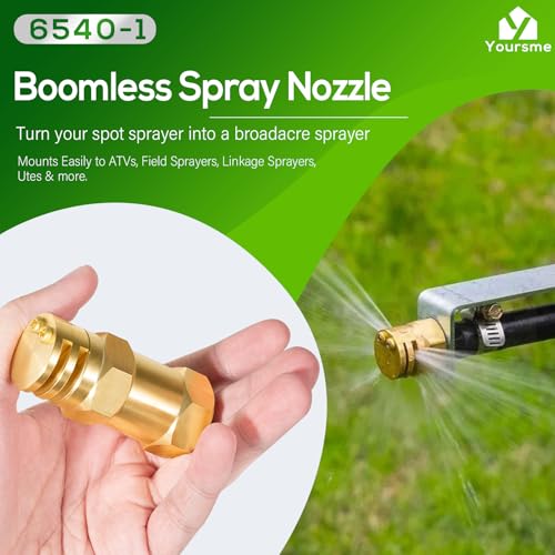 Yoursme 65401 Boomless Spray Nozzle 12 FPT 5 Orifices 90 180 Caps 20 GPM 40 PSI Brass Construction Replaces for 6540 1 654001 654001 65401 - Image 3