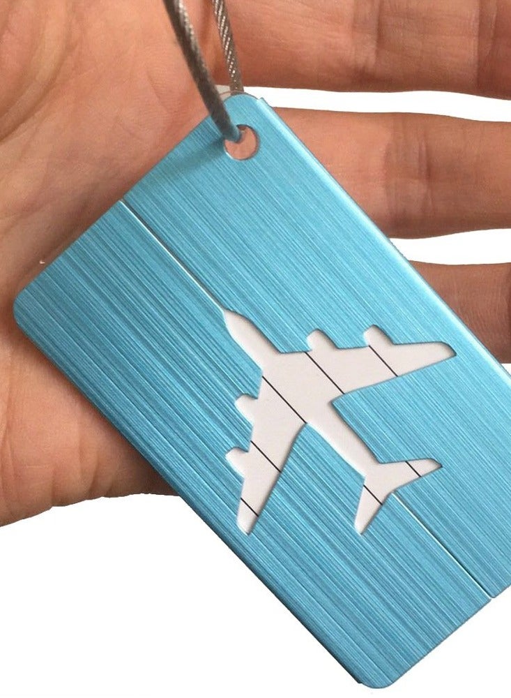 SOLARAE Luggage Tag, Set of 5 Aluminum Metal Suitcase Luggage Tag Handbag School Bag Suitcase Instrument Tag Name Address Tag with Information Card Paper Waterproof Card and Wire Loop - Image 5