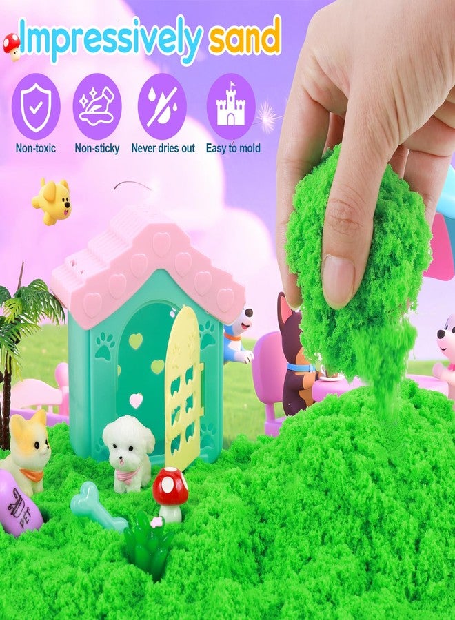 Mikiwon Pet Sensory Bin, Dog Sandbox Play Sand Art Kit with 1.1lbs Sand, Pet Care Sand Set, Sensory Play for Girls Boys Age 3+, Role Pretend Play Beach Toy for Kids Xmas Birthday Gifts - Image 3