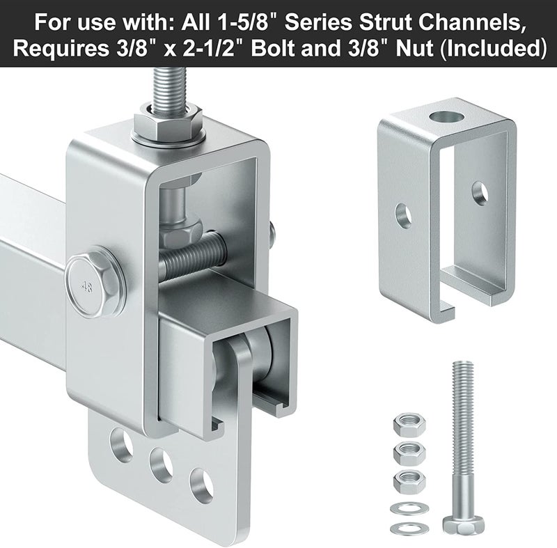 ARLBA 6 Pack Channel Trolley Track Support Hanger Bracket for All 1-5/8" Strut Channel,Heavy-Duty Steel Support Bracket,Trolley Strut Hangers w/Bolt &Nut for Punching Bag,Electric Hoist &Rolling Door - Image 5