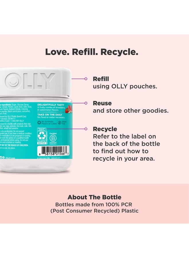 حلوى أولي تين جيرل متعددة المضغ، لصحة البشرة ودعم المناعة، 15 فيتامينًا أساسيًا، البيوتين، الزنك، الكالسيوم، فيتامينات متعددة قابلة للمضغ، بنكهة التوت والبطيخ، تكفي لمدة 35 يومًا، 70 قطعة - Image 5