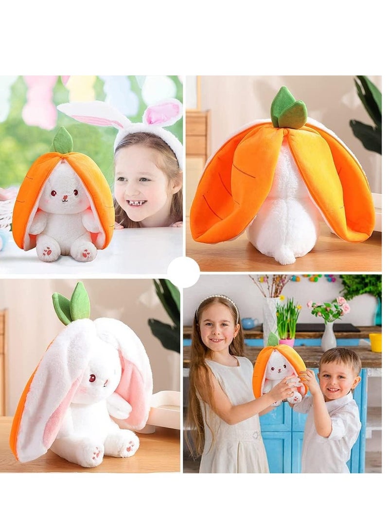 SYOSI - Strawberry Bunny Plush Toys, Rabbit Muppet Toys, Strawberry Bunny Transformed into Little Rabbit Fruit Doll Plush Toy Carrot Rabbit Plush Doll Girl for Kids (Strawberry Rabbit, 18cm) - Image 1