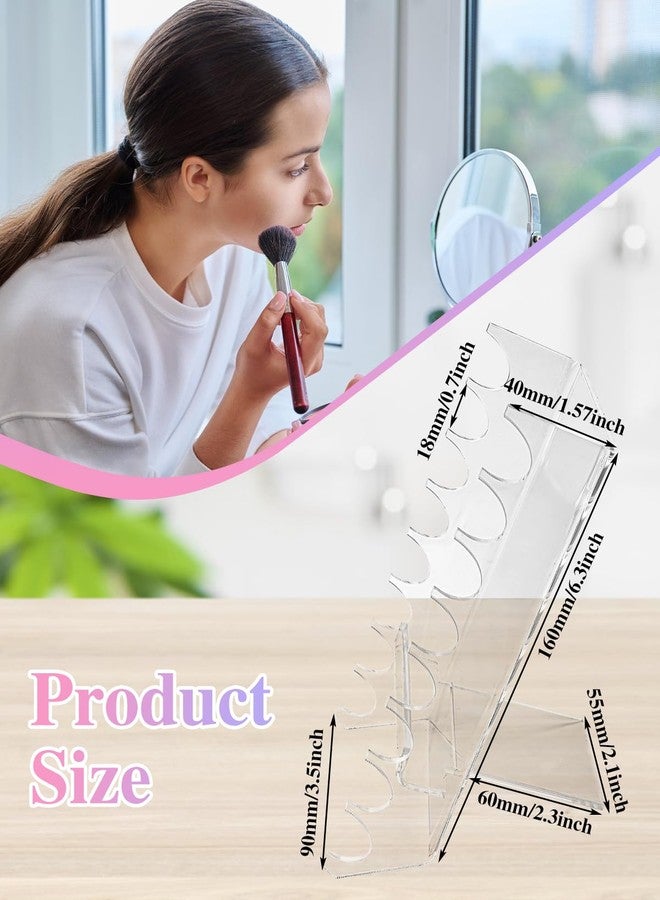 sousac 2 Pcs Acrylic Makeup Brush Holder, 16 Tier Unique Clear Paint Brush Drying Rack Hair Brush Holder for Women, Acrylic Pen Holder Display Stand for Home School Office or Store Use - Image 2